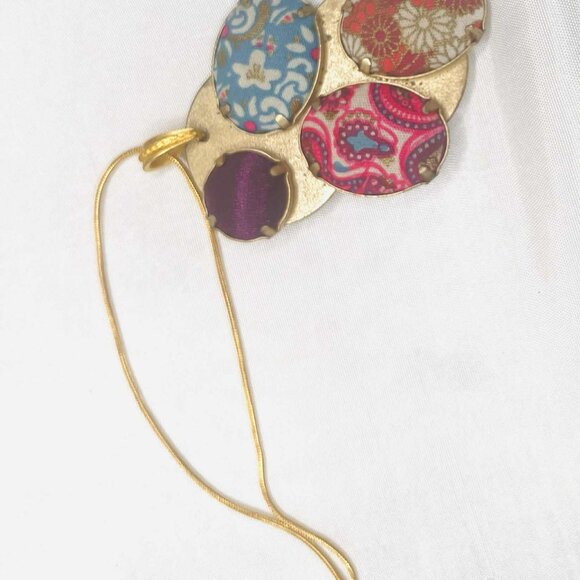 Upcycled Vintage Kenzo Pendant Necklace — Handmade Artistic Medallion - Picture 5 of 10